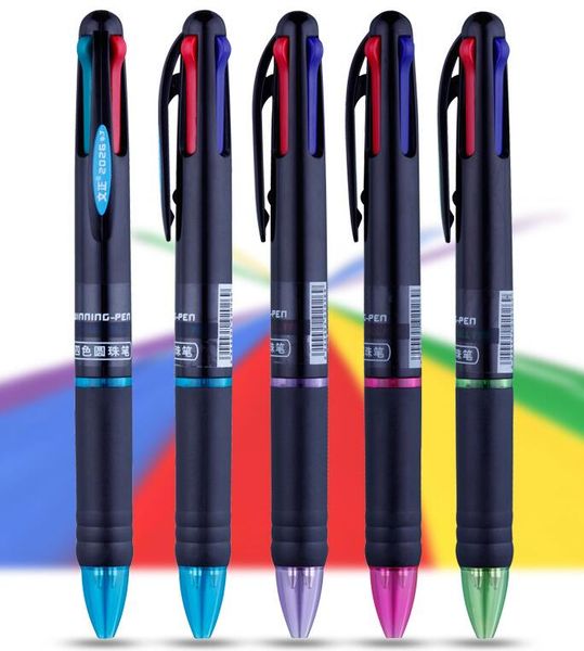 

240pcs / серия творческий multicolor шариковая ручка 4 в 1 цвет pen новый красочный бал мульти - цель школы канцелярские, Blue;orange