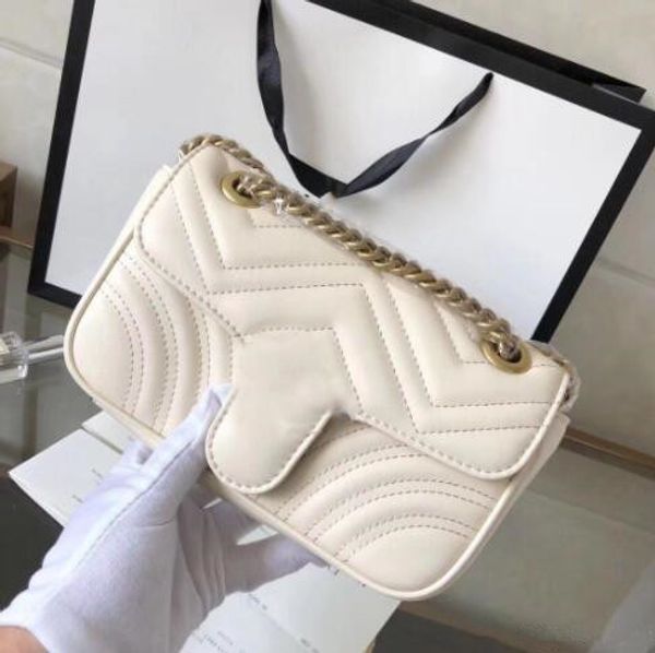 

classic women leather shoulder bags split leather soft leather chain 26cm marnont bag crossbody large volume marmont purse green white red