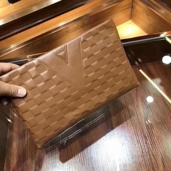

2019 m668 new men classic brown clutch bag wallets purse mini clutches exotics evening chain belt bags