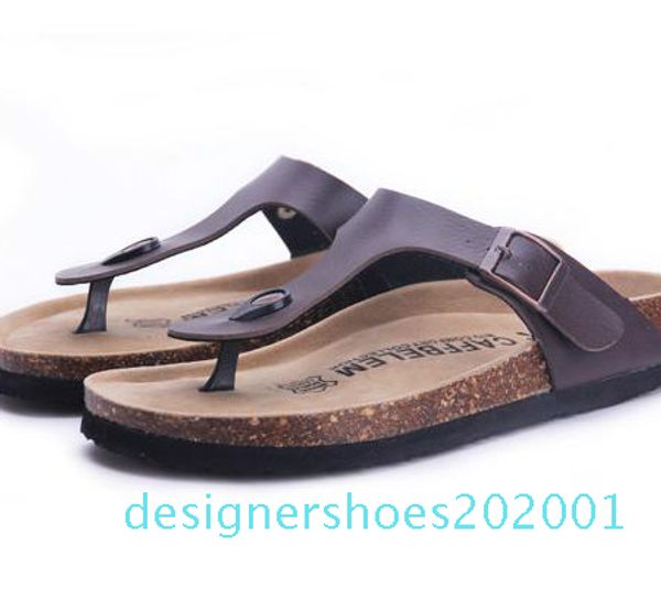

21 color new arrival summer woman men flats sandals cork slippers casual print mixed colors flip flop size 35-43 d1, Black