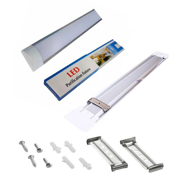 Lampada a tubo di purificazione LED Batten Tubi a doppia fila Luci 2FT 3FT 4FT T8 Apparecchio di purificazione LED Tubo luminoso tri-proof AC 110-240V