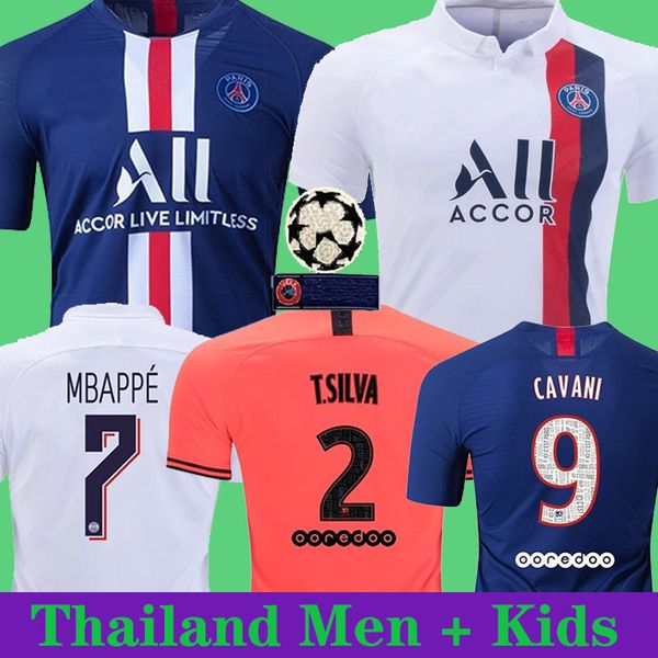

psg jersey neymar mbappe soccer jersey 19 20 cavani verratti di maria t.silva kids soccer uniform thailand football jersey shirt kit maillot, Black;yellow