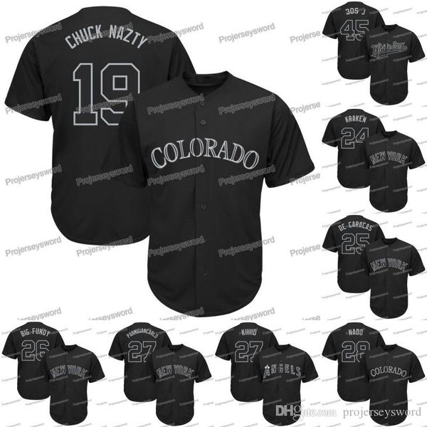 

Mens Charlie Blackmon 2019 Players Weekend Jersey Gary Sanchez Gleyber Torres DJ LeMahieu Giancarlo Stanton Mike Trout Baseball Jerseys