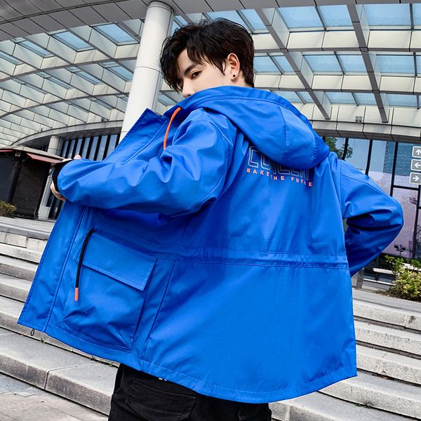

jacket men's autumn new hooded jacket men's korean-style versatile casual student teenager handsome, Black;brown