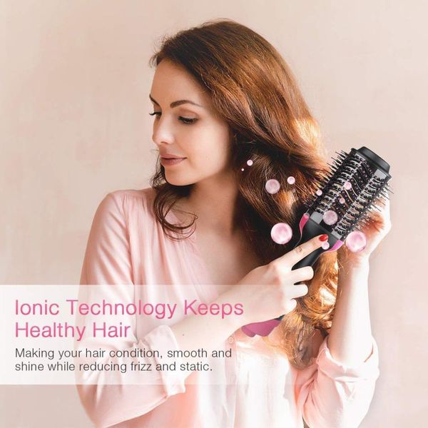 

hair dryer brush 2 in 1 one step air brush and volumizer blow straightener curler professional curling iron hair styler comb