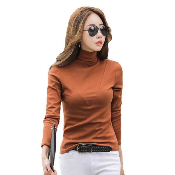 tee shirt manche longue col roulé femme