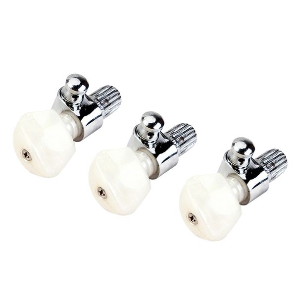 

3pcs chrome 5th banjo geared tuner tuning peg machine heads w/ pearl button