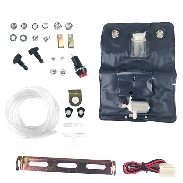 

universal windsn washer bottle bag kit with 12 volt pump for classic car