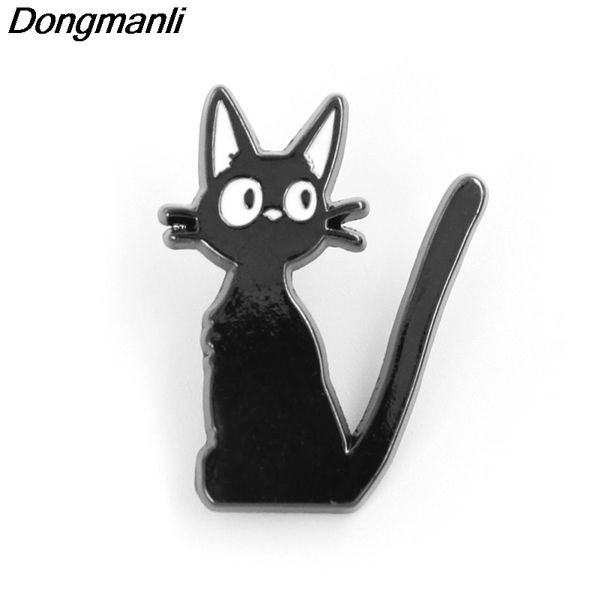 

p3447 dongmanli kiki's delivery service metal enamel pins and brooches for women men lapel pin backpack bags badge kids gifts, Gray