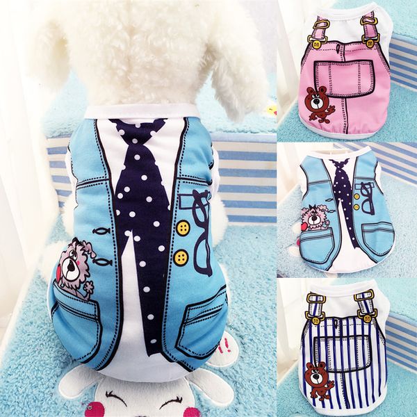 

fashion pet dog clothes for small dogs summer cotton puppy pet shirt t shirt cat vest chihuahua yorkshire pug clothing costumes