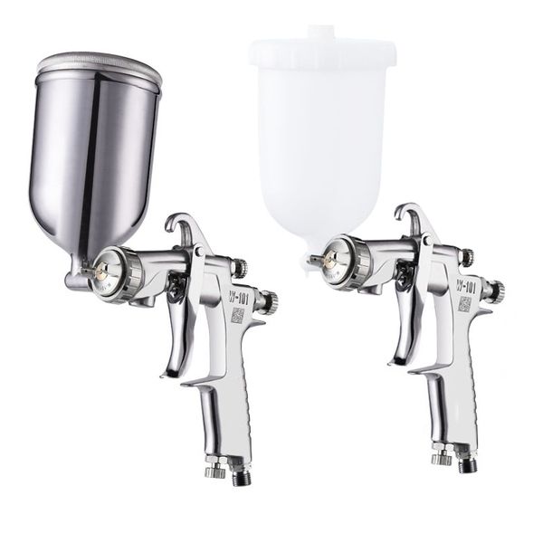 

400cc spray gun cup stainless steel plastic on pot 1/4 inch connector paint storage air paint spray gun airbrush box