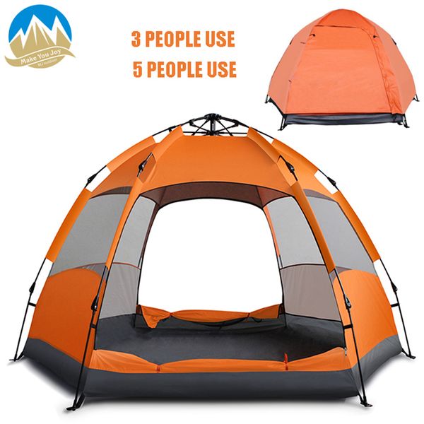 

myj instant family backpacking tent 3 4 person foldable large camping equipment tents onetouch automatic lightweight hikingtent