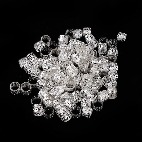 

100-pack hair/beards/braids/dreadlock beads metal cuffs pendant diy rings