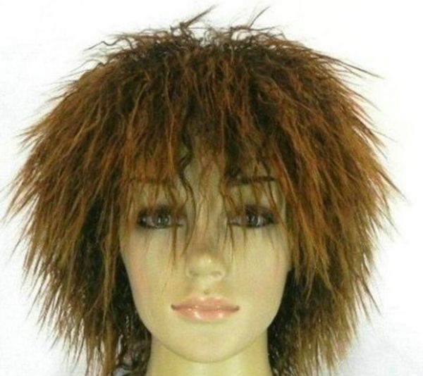 Wby Rh0120 New Unique Afro Short Straight Brown Spike Women