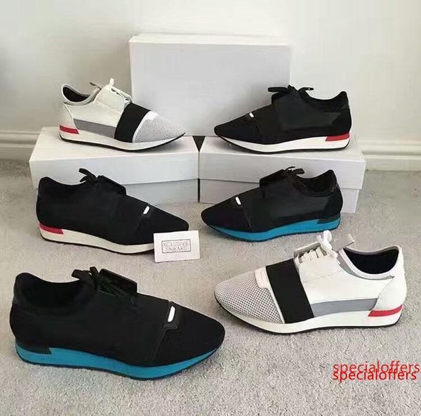 

new ss race runners perfect quatily mens trainers lace-up casual shoes with original box and dust bag menshoes size 39-46, Black