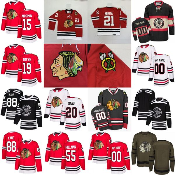 

Custom Chicago Blackhawks Jersey Artem Anisimov Erik Gustafsson Dominik Kahun Henri Jokiharju Kampf Saad Kane Toews DeBrincat Seabrook Keith