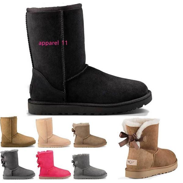 

new arrivel designer australia women classic snow boots ankle short bow fur boot for winter chestnut women winter shoes size 36-41 keep warm