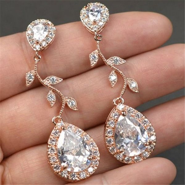

14k rose gold for women diamond earring pink mujer oreja z orecchini gemstone 14k gold bizuteria jewelry garnet drop earring, Golden;silver