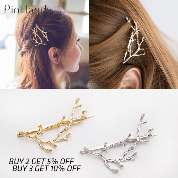 

vintage gold silver tree hair clips metal tree branches barrettes hairpins headwear hair pins accessories for women girl