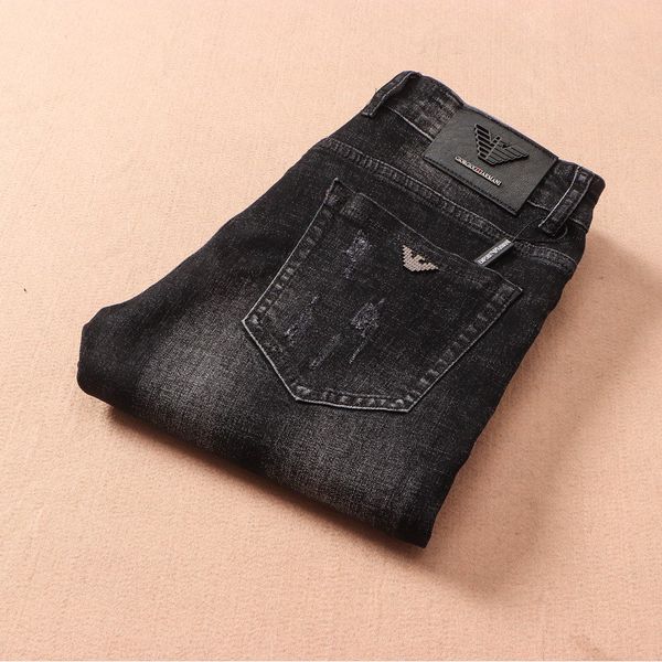 

new style mens jeans designer fashion brand jeans stretch office casual slim stretch jeans motorcycle trousers pants size 28-38, Blue