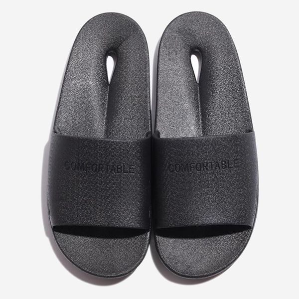 

for women and men slippers shoes quick drying flip flops house slides bathroom slipper soft sole shower shoes scarpe donna#d18, Black