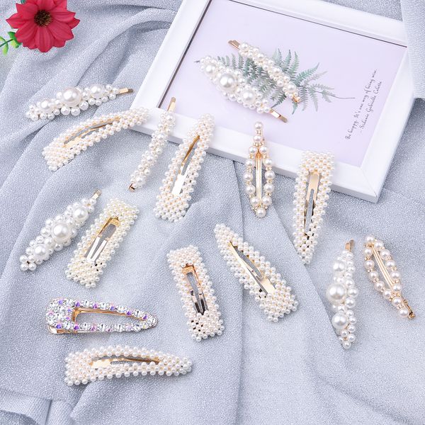 

2pcs barrette ponytail daisy flower hair clip pearl imitation beads hair clip woman girls kids holder accessories