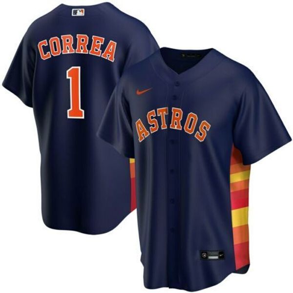 

carlos correa #1 men's all colors 2020 mens stitched xs-6xl baseball jerseys, Gray