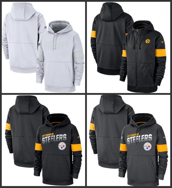 

pittsburgh steelers men sideline performance full-zip hoodie, Black