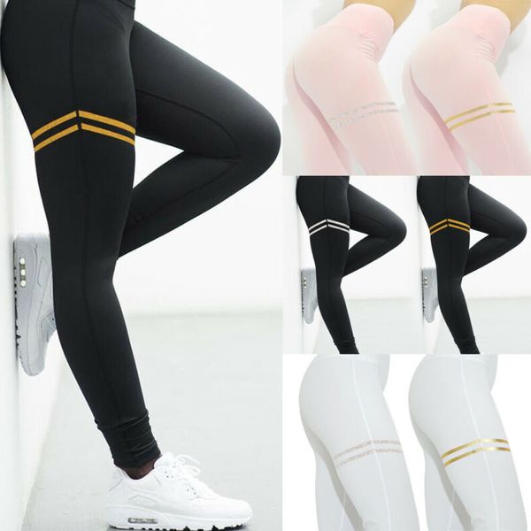 

fashion ladies women high waist slim fit skinny jogging yoga fitness running cycling gym sports casual pants trousers, White;red