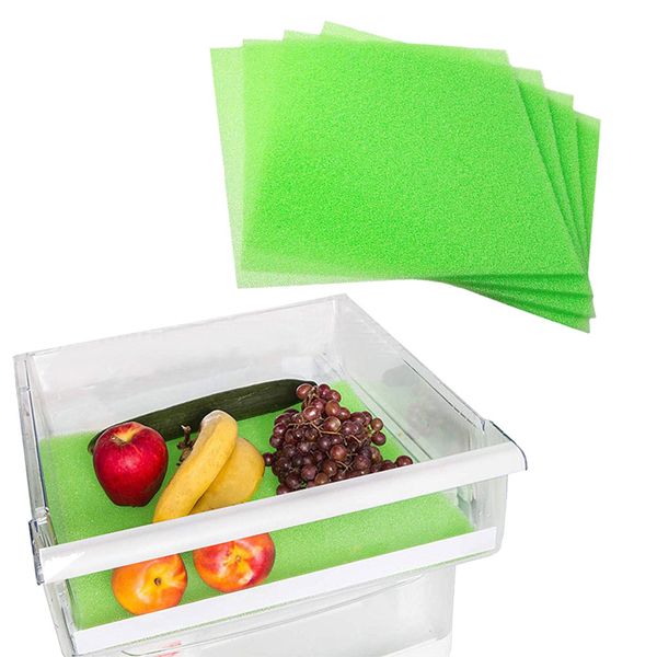 

4pcs/set foam refrigerator pad antibacterial antifouling mildew pad fridge mats fruit vegetables life extender liner drawer mat