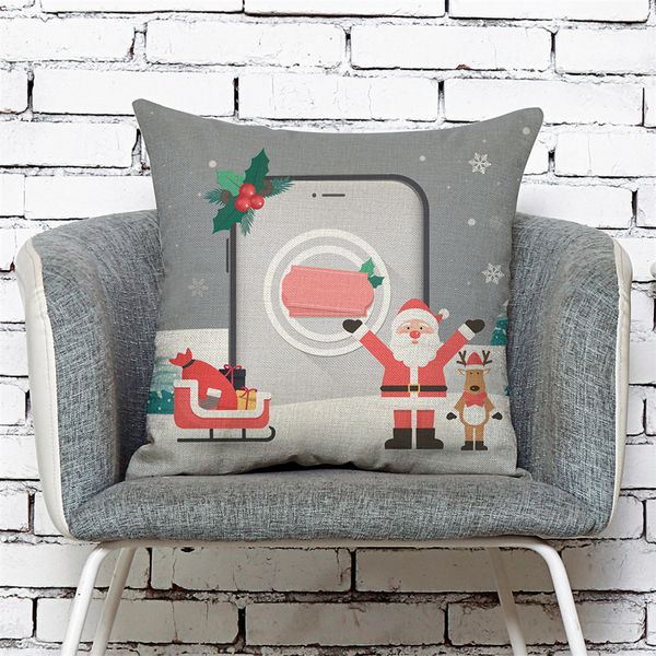 

new merry christmas pillowcase santa claus cushion cover car sofa christmas home decorative square pillow case cover gh6