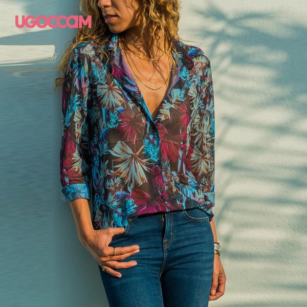 

fashion women long sleeve print blouse v neck shirt office ladies party dames streetwear blusas femininas elegante plus size, White