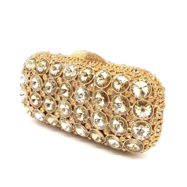 

special women evening party bag bridal wedding dots diamond accessories elegant clutches hollow out long crystal bag purses