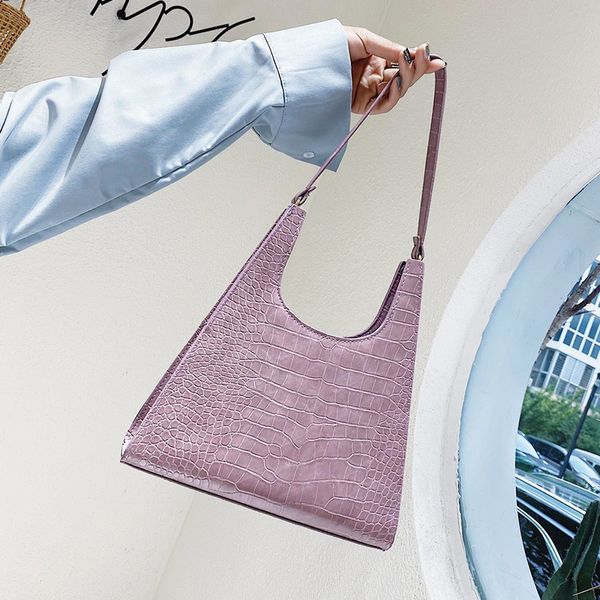 

handbag women bag 2020 crocodile print women shoulder bag leather tote trendy vintage female baguette bags