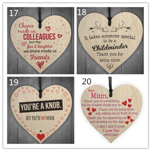 

new festive xmas wooden love christmas chip hanging gift plaque pendant heart shape letter friendship wine bottle decor pendant tags