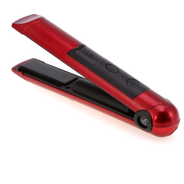 

hair straightener flat iron mini rechargeable cordless hair straightener iron care treatment device styling tool, Black