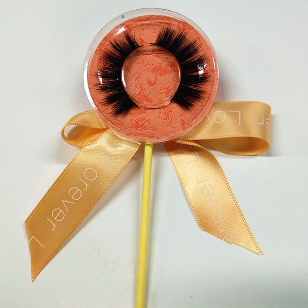 

Hot Selling 10 pairs a lot Hot Style Mink Eyelash With Colorful Lollipop Package Accept Private Label High Quality Hand Made Free Shipping