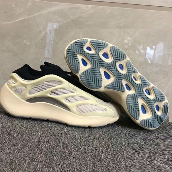 

sale with box 700 v3 azael white skeleton 3m reflective glow in the dark upper wave running shoes sports sneakers size12