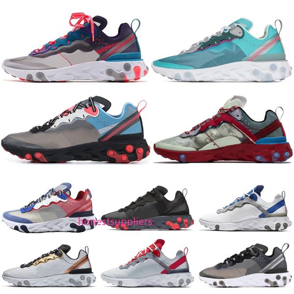 

designer react element 55 87 undercover men women running shoes light beige red orbit solar red metallic gold mens sneakers