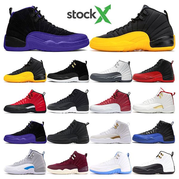 

2020 mens trainers basketball shoes 12s reverse flu game dark concord university gold wolf dark grey reverse taxi sports sneakers outdoor
