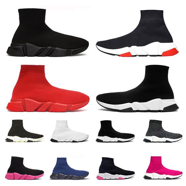 

2020 новых прибытия носков обуви для мужчин, женщин тройного белых черных ботинок способа вскользь ботинки дышащих кроссовки размера 36-45le, Black