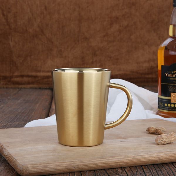

big stainless steel beer mug 12oz coffee cup with handle double wall tea mug insulation anti scalding coffee tumbler customizable dbc vt1138