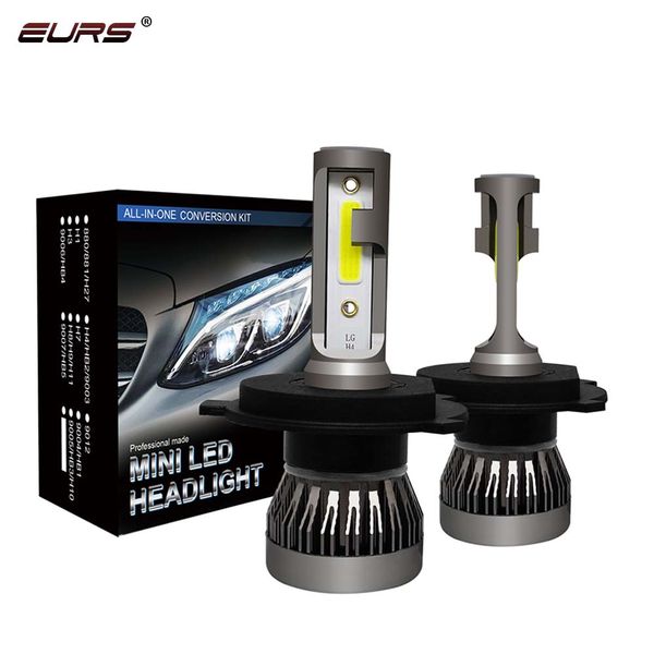 

eurs 2pcs car headlight mini1 lamp h7 led bulbs h1 led h8 h11 headlamps kit 9005 hb3 9006 hb4 6000k fog light 12v lamp