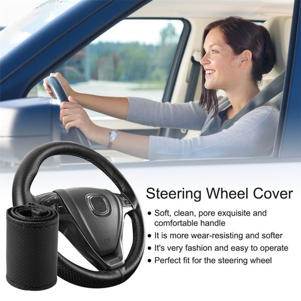 

car steering wheel cover braid on the steering wheel microfiber skid-proof cover entire single connector 36-38cm car-styling