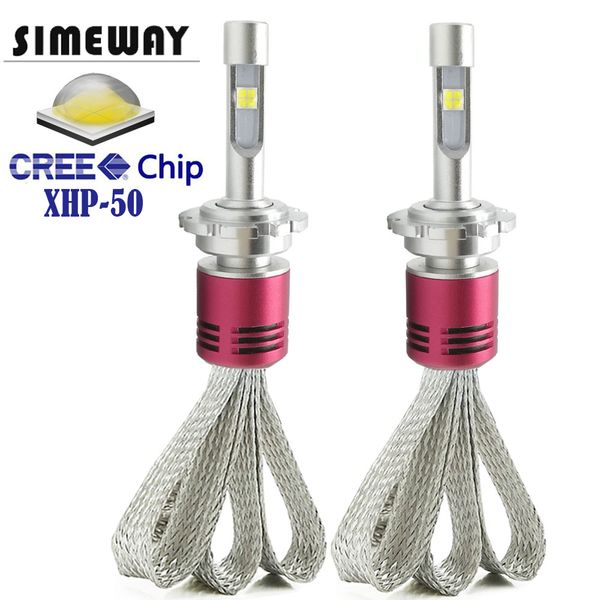 

simeway d2s d2h комплект светодиодных фар супер xhp50 чип светодиодная лампа 4300k ​​6000k 52 вт h4 h7 h11 h8 d2r d3s d4s / r d1s противотум