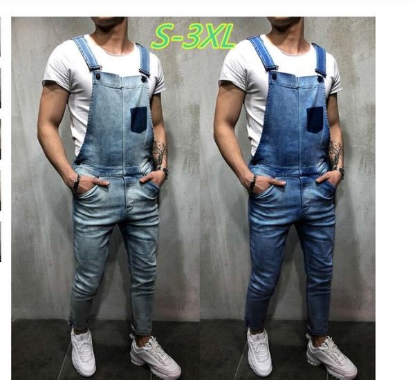 

2019 вена новй мђжкой линг denim ѬомпеѬ Ѭване джин бѬки мђжкие bib мода пѬон, Blue