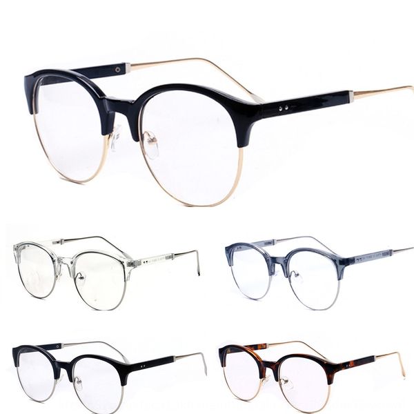 

transparent metal half- women's casual frame round face can be matched with near glasses men's glasses frame c005, Silver