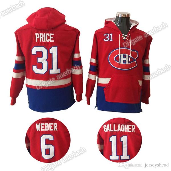 

Montreal canadien 31 carey price 6 hea weber 11 brendan gallagher hockey jer ey hat hockey hoodie hooded weat hirt whole ale, Black;red