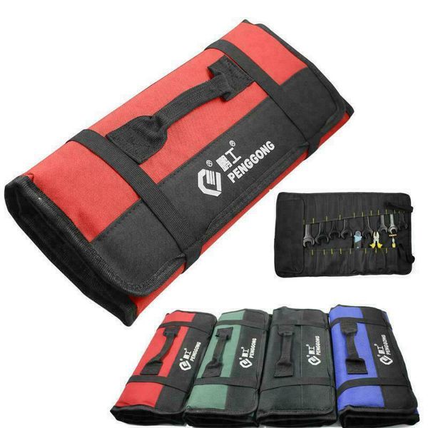 

hardware tool storage bag roll plier screwdriver spanner pouch reels pocket, Black
