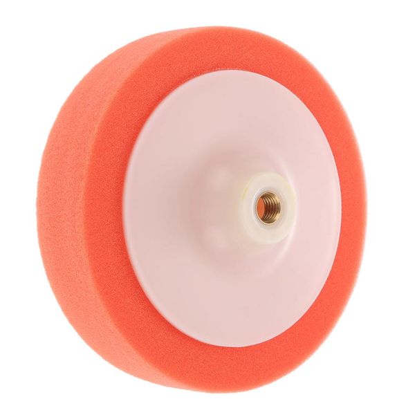 

1pc 7" inch 180mm orange white car polishing buffing head mop pad soft sponge with m14 thread